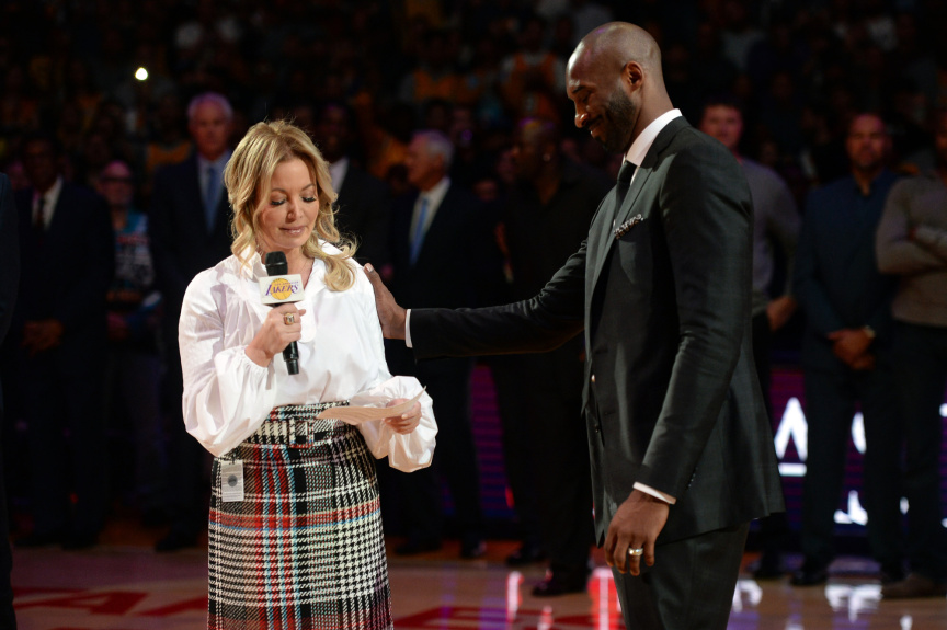 As Kobe Bryant is enshrined, Lakers owner Jeanie Buss grapples with ‘bittersweet’ grief