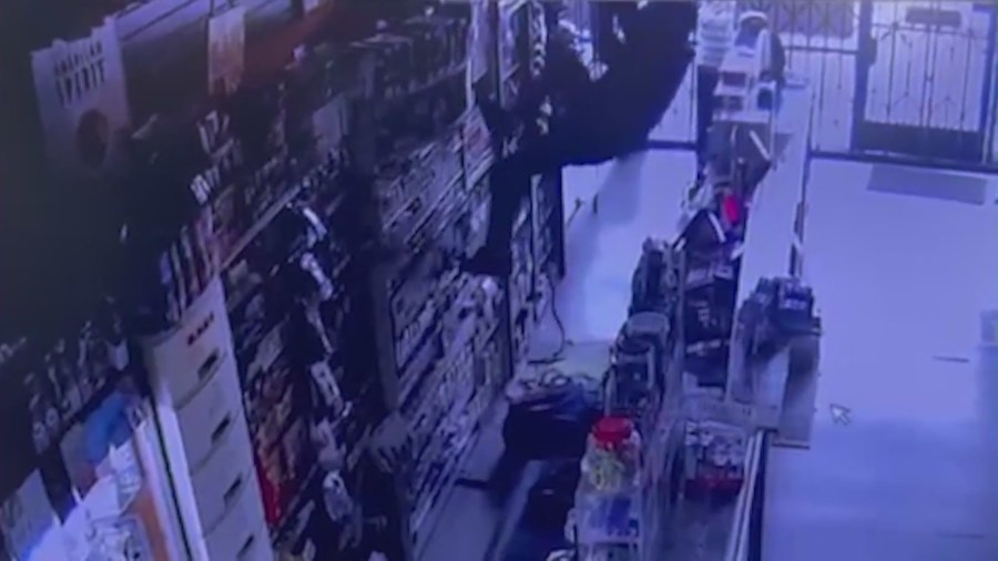 Video captures rope-climbing burglar steal lotto scratchers, cigarettes